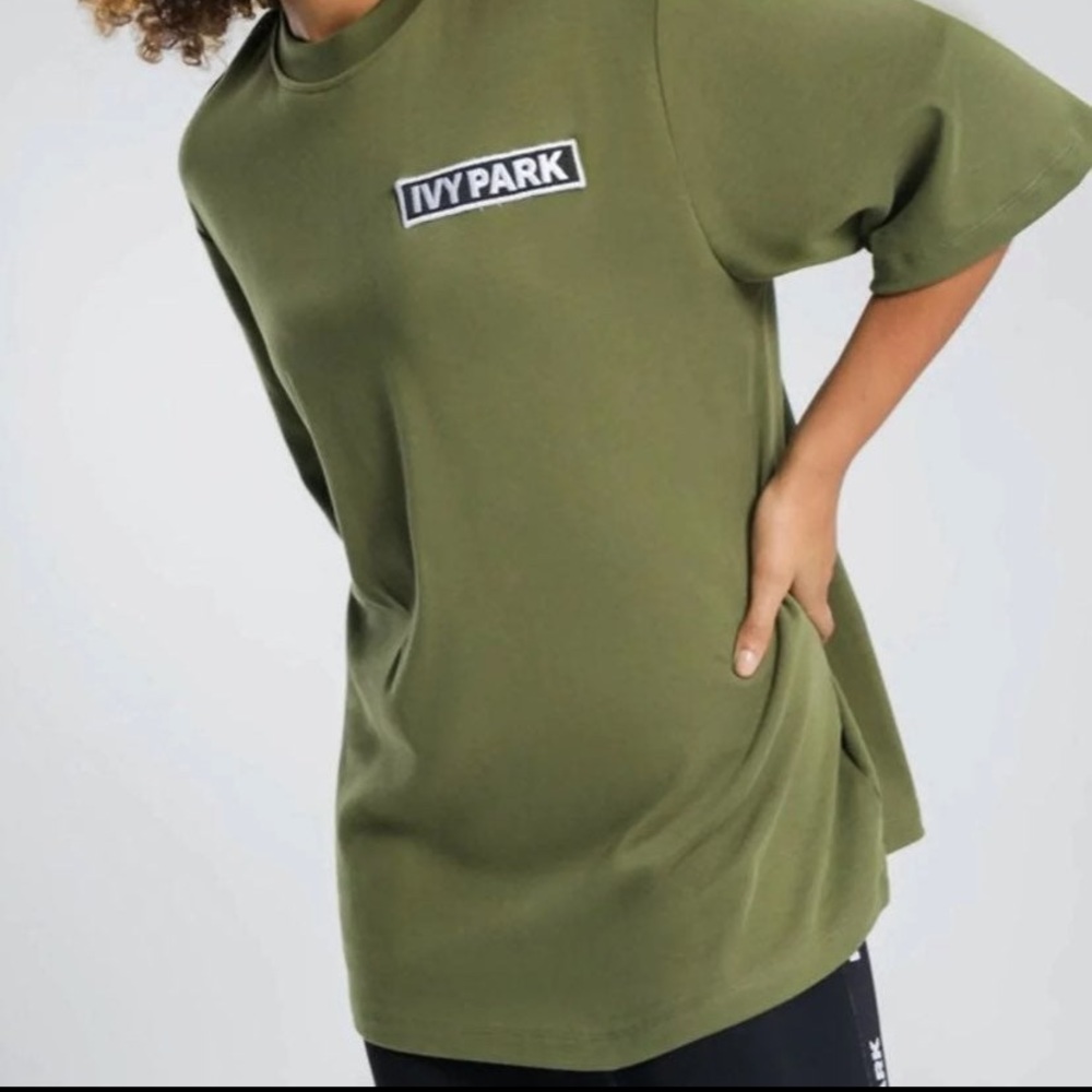 Ivy Park Oversized Olive Green T Shirt